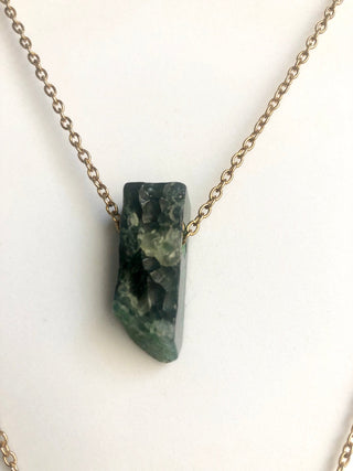 Raw Green Aventurine Gemstone Necklace