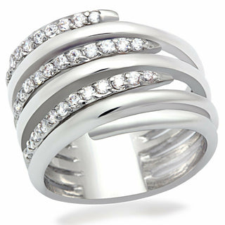 Rhodium Brass Ring with AAA Grade CZ