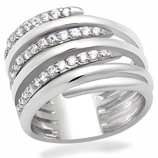 Rhodium Brass Ring with AAA Grade CZ