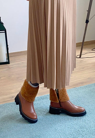 Leather Ankle + Plush Fur Bootie