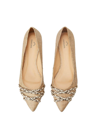 Raffia Chained Ballerina Flats