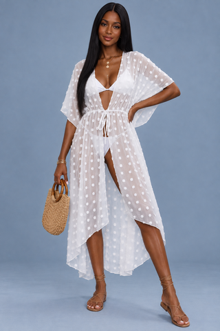 Ellie Swiss Dot Sheer Beach Maxi Dress