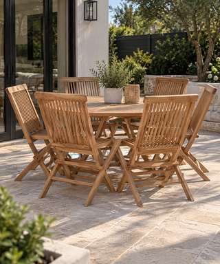 Teagan Teak Table Set Indoor/Outdoor