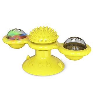 Whirling LED Cat Toy with Suction Cup Base