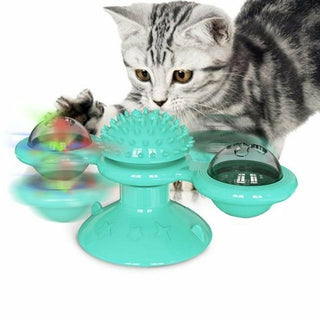 Whirling LED Cat Toy with Suction Cup Base