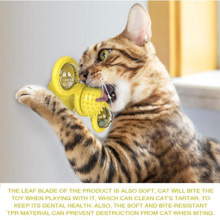 Whirling LED Cat Toy with Suction Cup Base