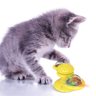Whirling LED Cat Toy with Suction Cup Base