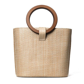 Straw Woven Handled Tote Bag