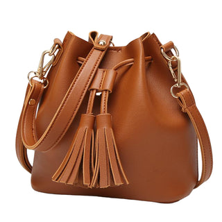 Genuine Leather Bucket Handbag