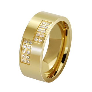Titanium Steel Cubic Zirconia Band Ring