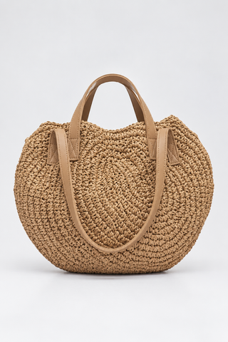 Riley Round Straw Beach Bag