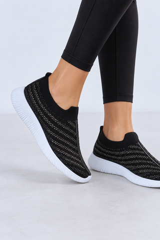 Rhinestone Accent Slip-On Sneakers