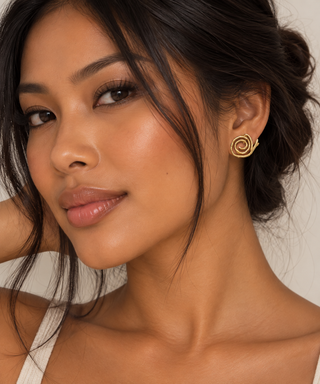 Jasmine Spiral Stud Earrings