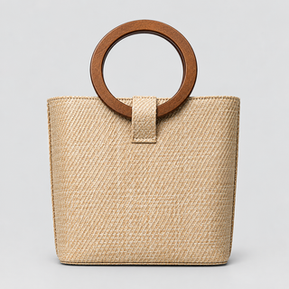 Kiki Straw Woven Handled Tote Bag