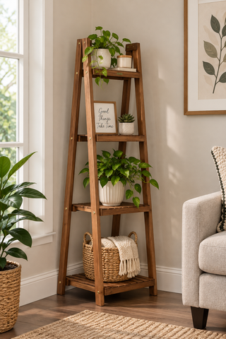 Surna 4 Tier Wooden Folding Decor Stand