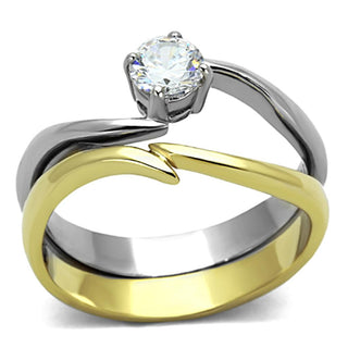 Two-Tone IP Gold Stainless Steel Ring