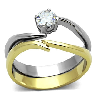 Two-Tone IP Gold Stainless Steel Ring