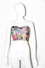 Load image into Gallery viewer, dollskill multicolour bandeau top tabloid print for women
