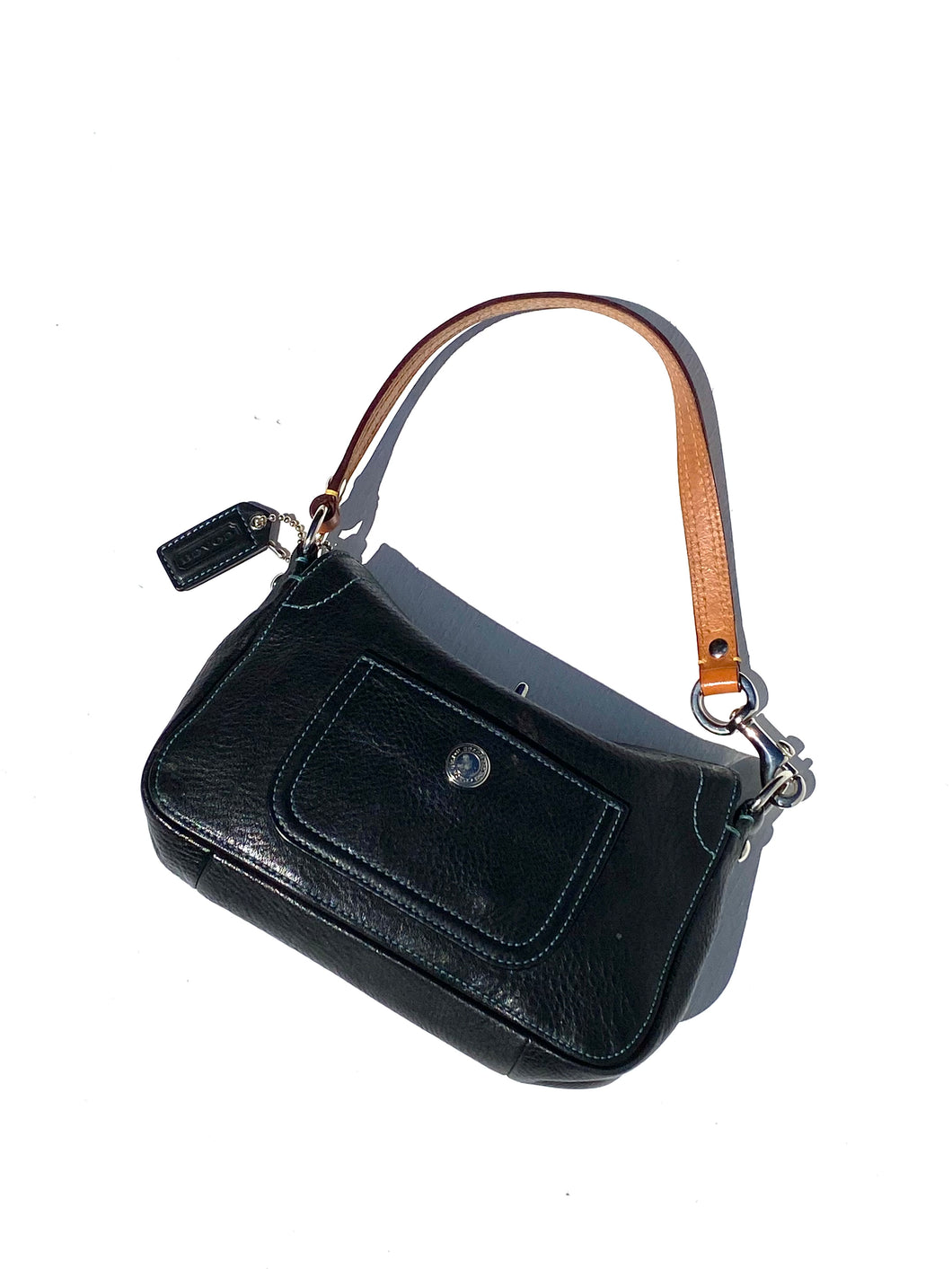 Leather Turnlock Handbag